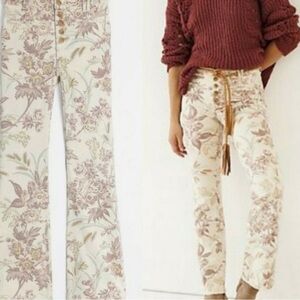 Anthropologie Pilcro & Letterpress the High Rise Trouser Bootcut Floral. Sz 26P.